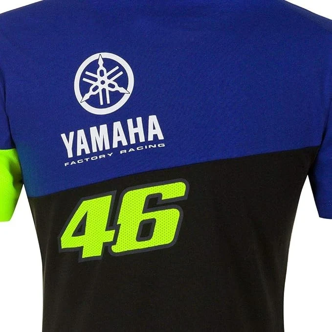 VR46 Yamaha Racing mujer Camiseta oficial de Valentino Rossi Azul/Amarillo