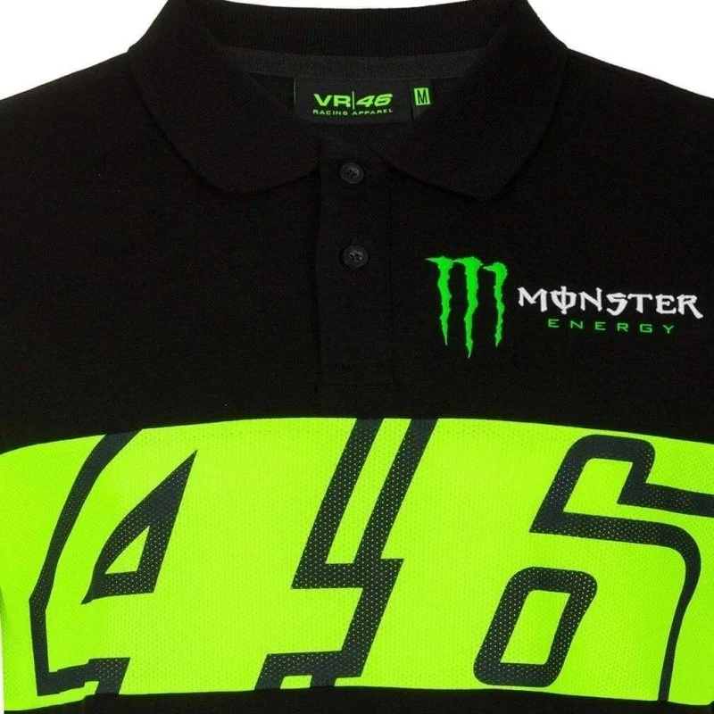 VR46 hombre Polo doble Negro/Amarillo