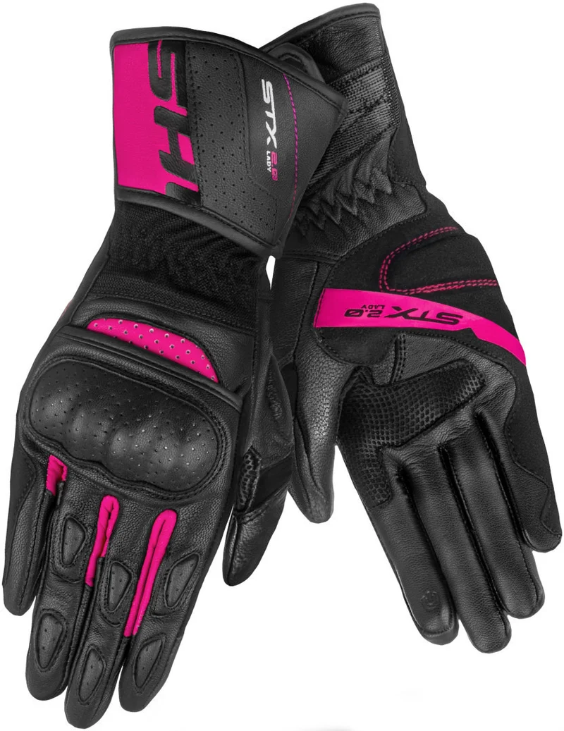 SHIMA STX 2.0 GUANTES LARGOS DE MOTO MUJER NEGRO ROSA