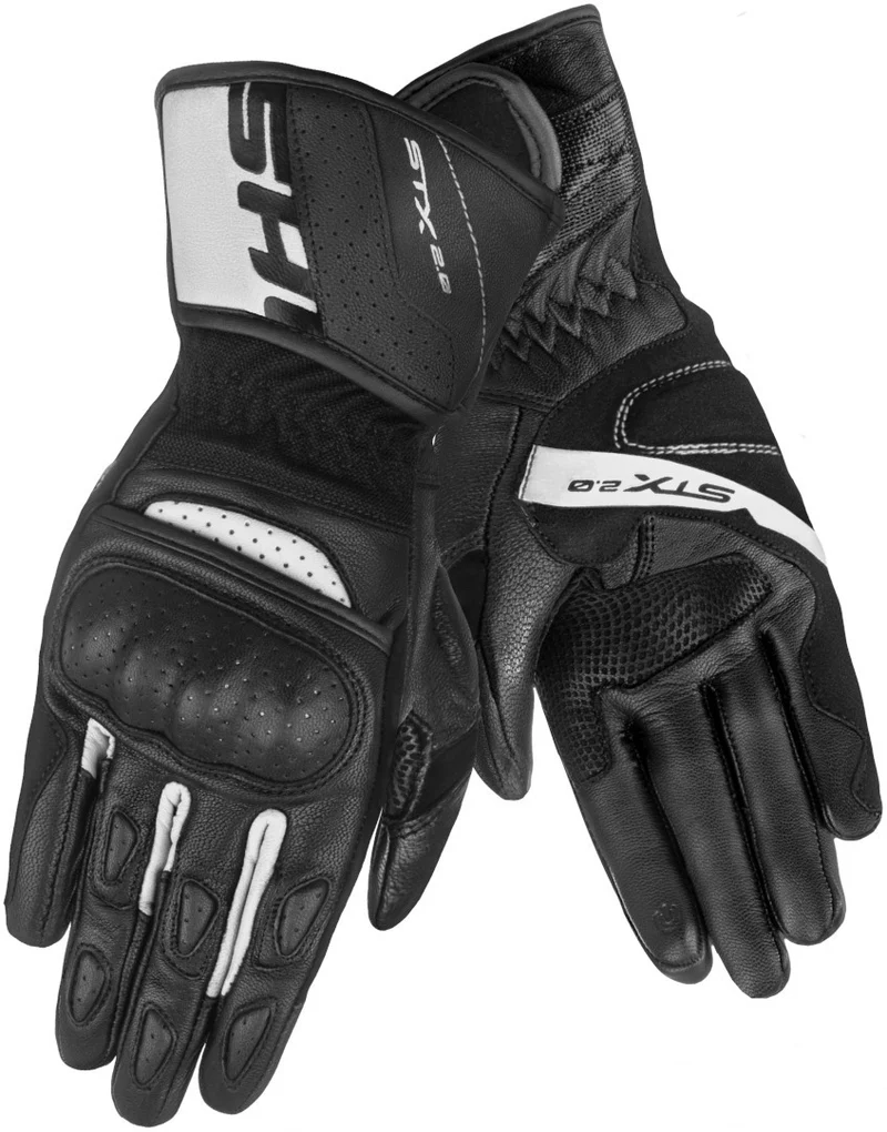 SHIMA STX 2.0 GUANTES LARGOS DE MOTO HOMBRE NEGRO BLANCO