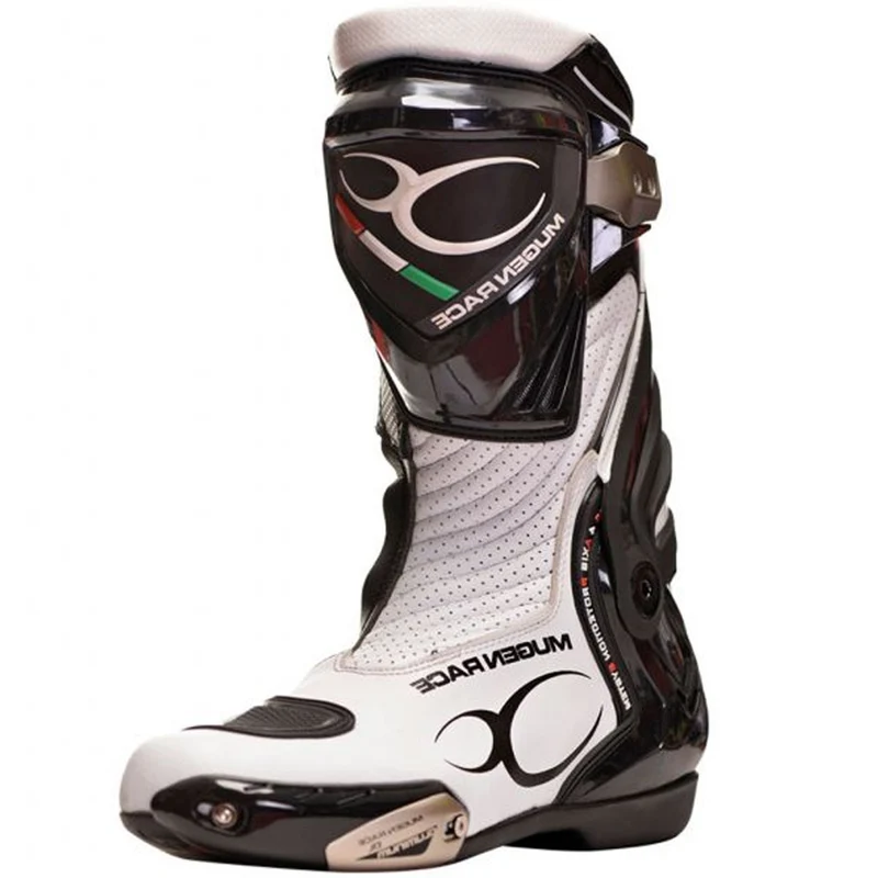 MUGENRACE Sphantom 3 Deportivas Moto Botas Negro Blanco