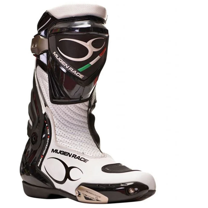 MUGENRACE Sphantom 3 Deportivas Moto Botas Negro Blanco
