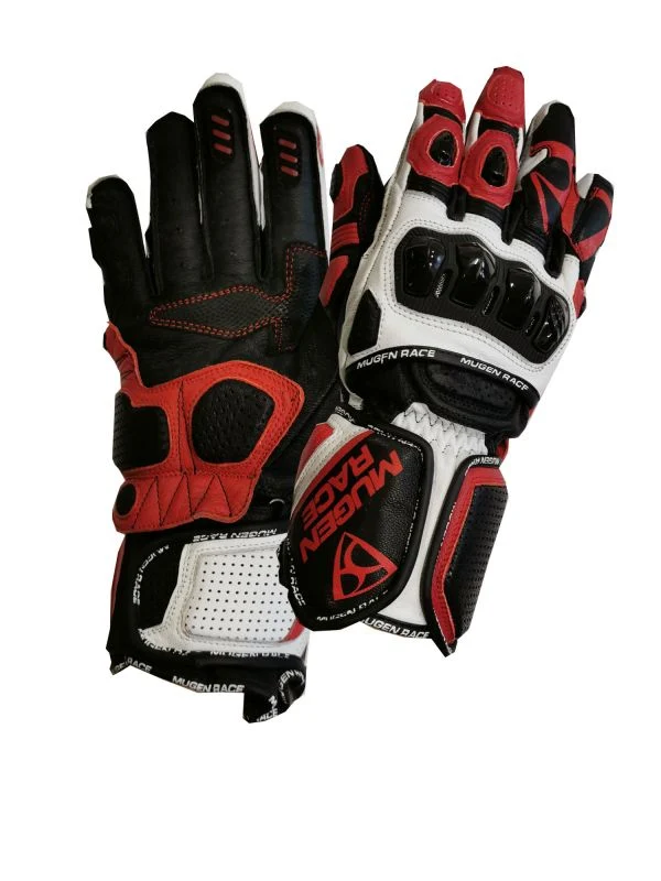 MUGENRACE CHILI Deportivos Moto Guantes Negro Blanco Rojo