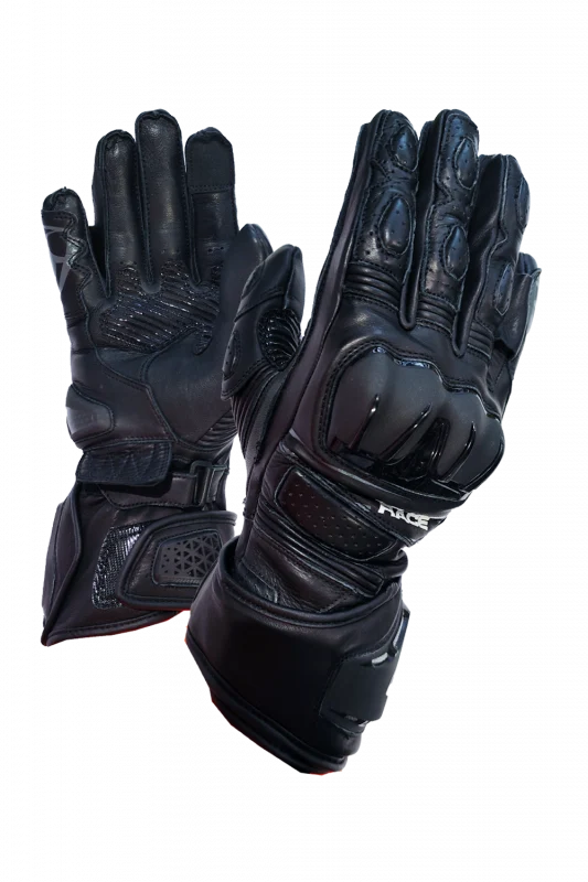 MUGENRACE LINEA SPORT Moto Cuero Guantes Negro