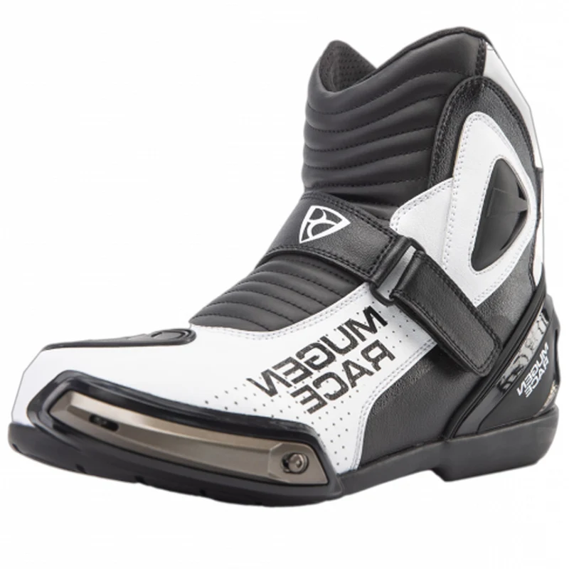 MUGENRACE BOT-MNR-2391 Hurry Moto Botas Cortas Negro Blanco