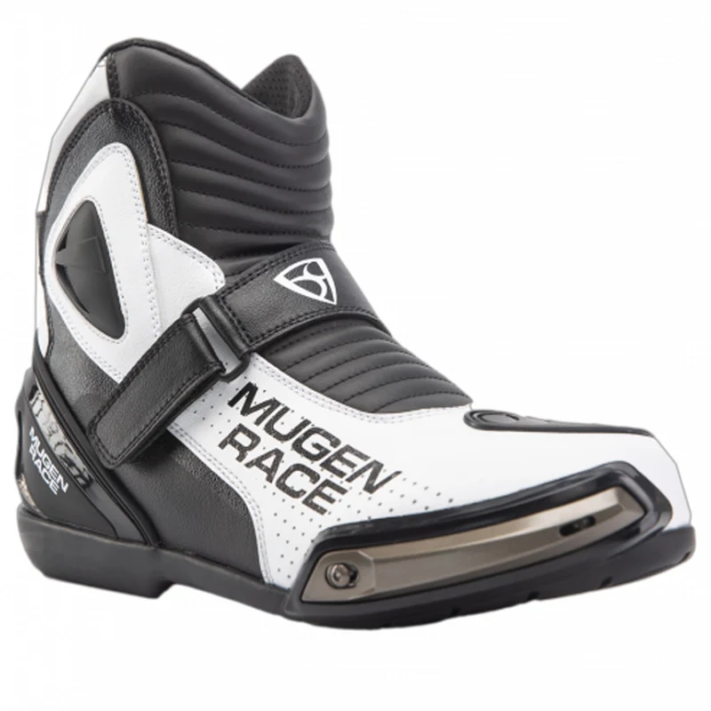 MUGENRACE BOT-MNR-2391 Hurry Moto Botas Cortas Negro Blanco