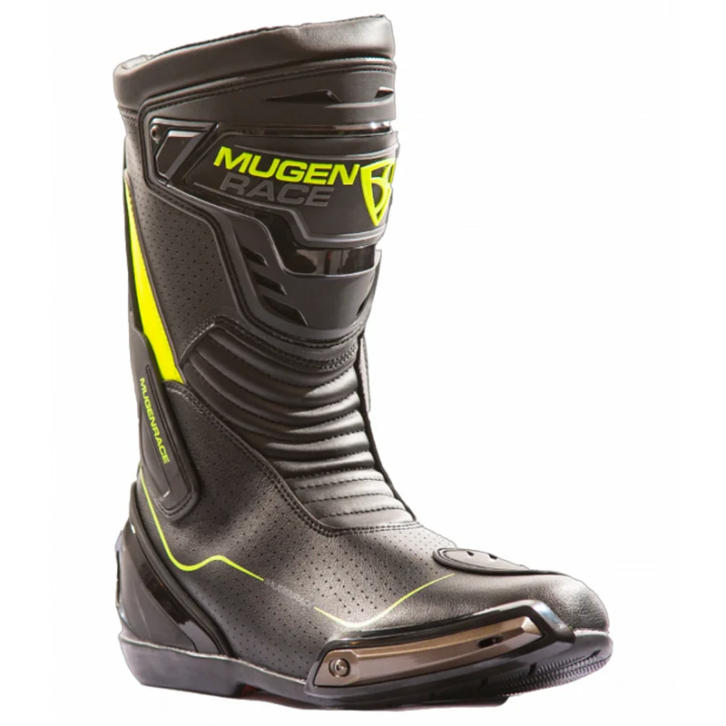 MUGENRACE BOT-MNR-2393 Speed Sportbike Botas Negro/Amarillo Fluo