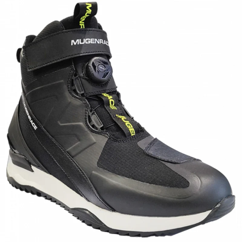 MUGENRACE BOT-MNR-2461 Botas de moto Stopee Negro/Amarillo Fluo