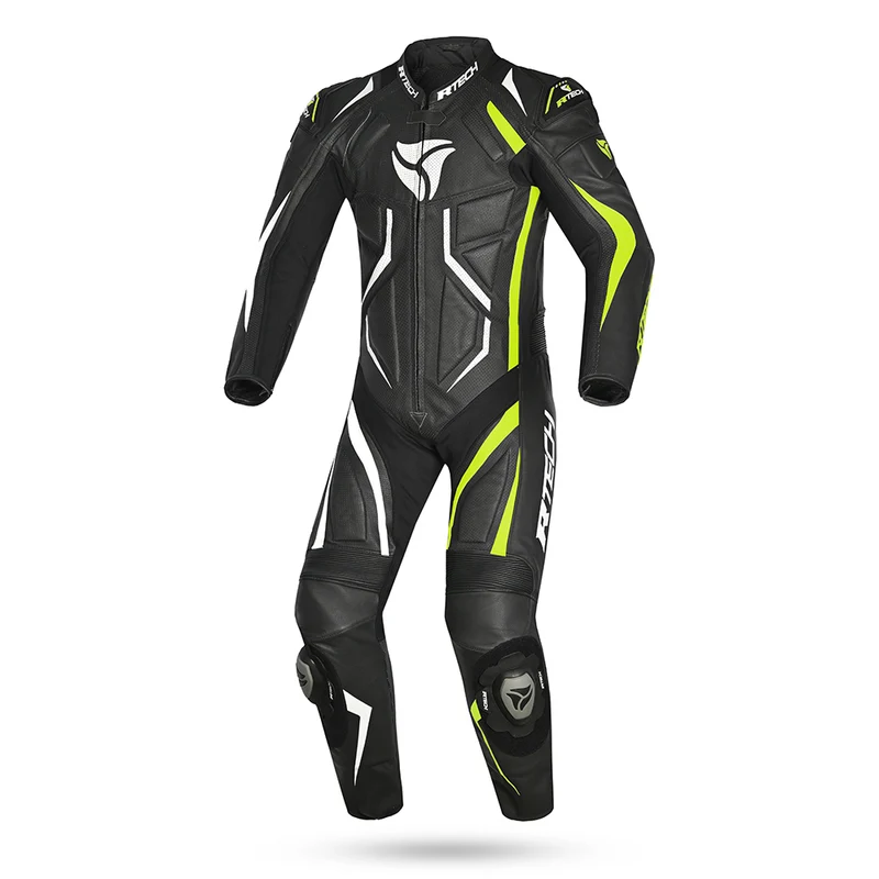 R-TECH DEFENDER GP 1 PC MONO DE MOTO NEGRO BLANCO AMARILLO