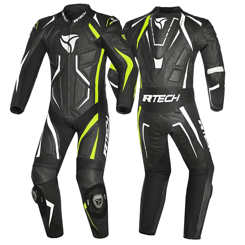 R-TECH DEFENDER GP 1 PC MONO DE MOTO NEGRO BLANCO AMARILLO
