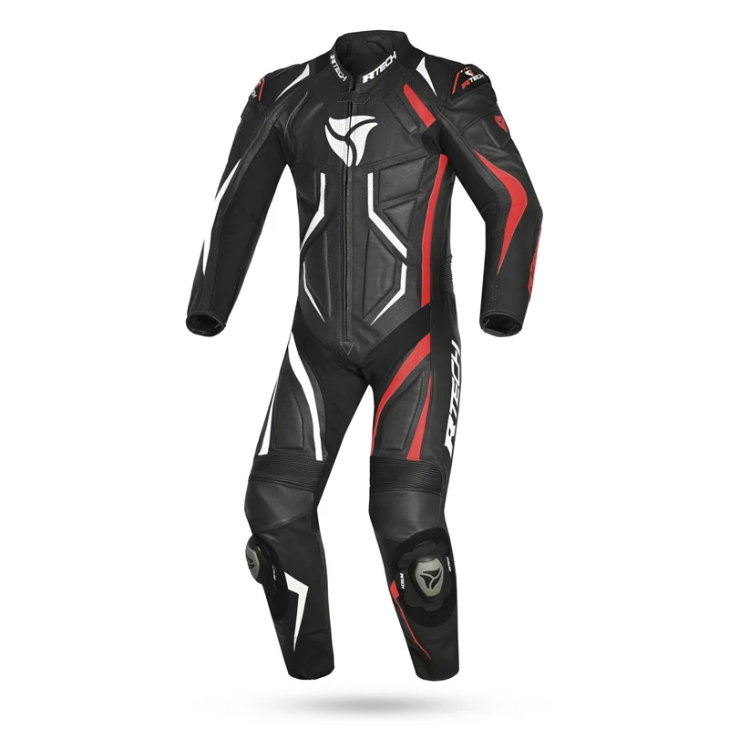R-TECH DEFENDER GP 1 PC MONO DE MOTO NEGRO BLANCO ROJO