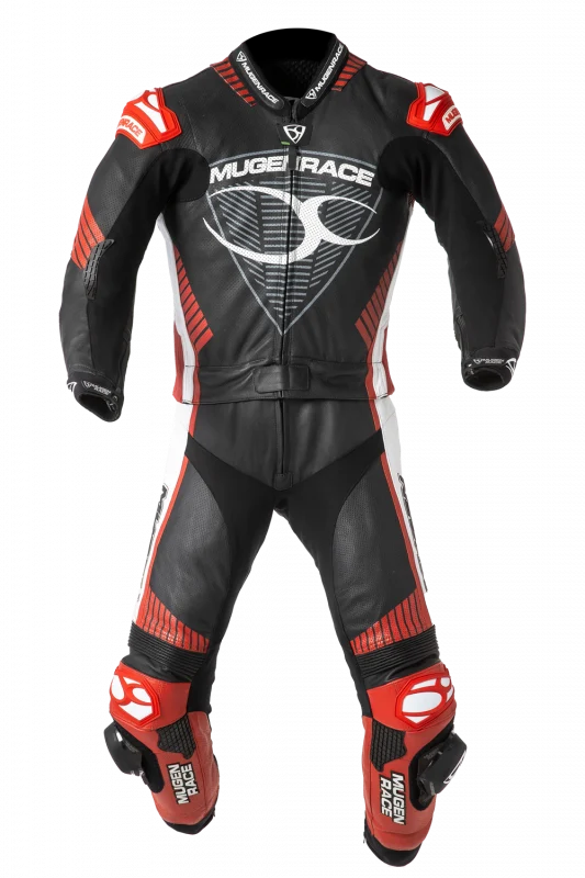 MUGENRACE MNR 1711 Impegnato Traje Piel Mujer Negro Rojo Blanco