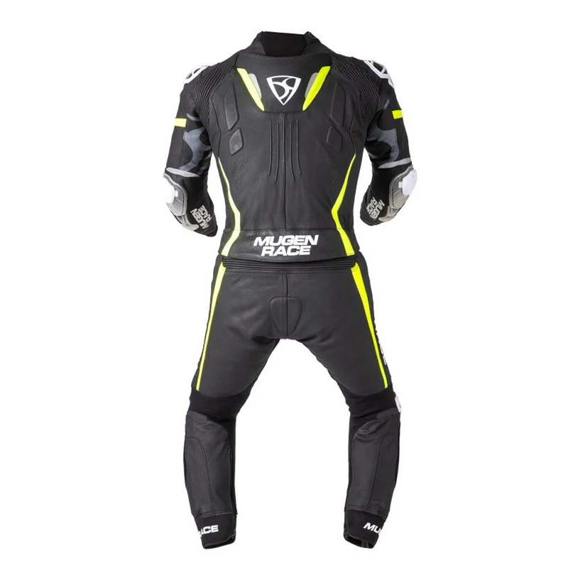 MUGENRACE MNR-1911 Traje Cuero Mucho Negro Amarillo Blanco