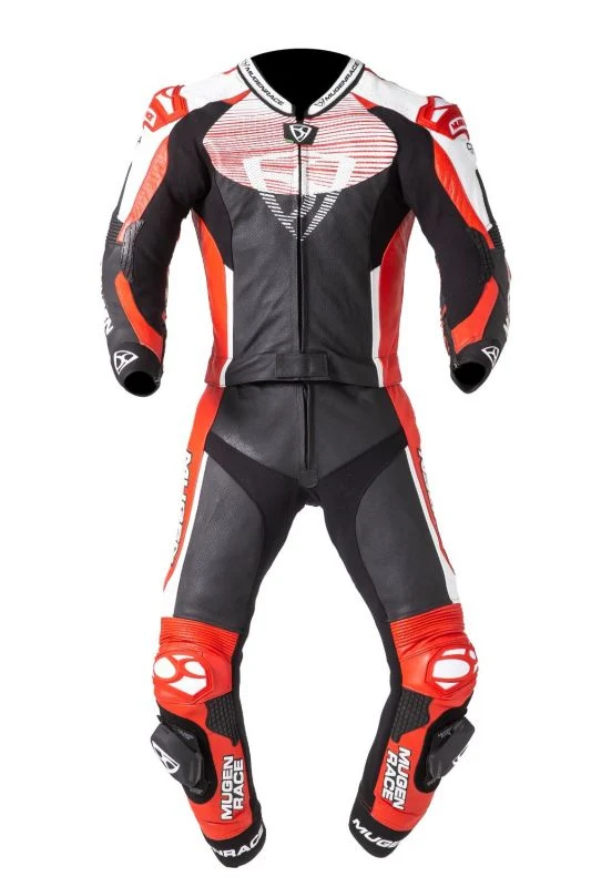 MUGENRACE MNR-2109 TRAJE CUERO Negro Blanco Rojo