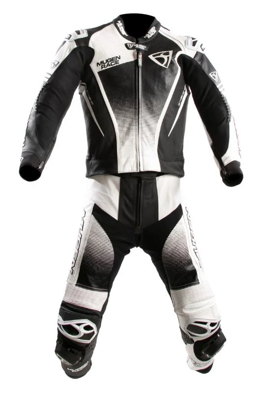 MUGENRACE MNR-2402 SIDEGUN 2 piezas Traje cuero Negro Blanco