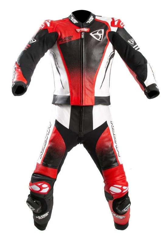 MUGENRACE MNR-2402 SIDEGUN 2 piezas Traje cuero Negro Blanco Rojo