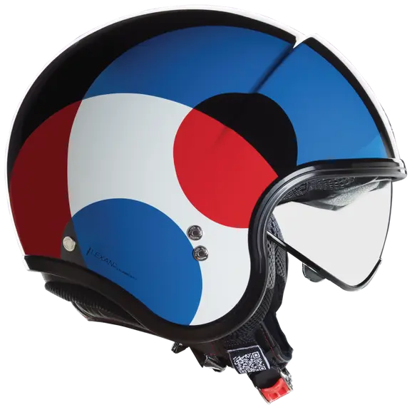 NOLAN N21 06 BICROMO 345 MINI JET CASCO NEGRO AZUL ROJO BLANCO
