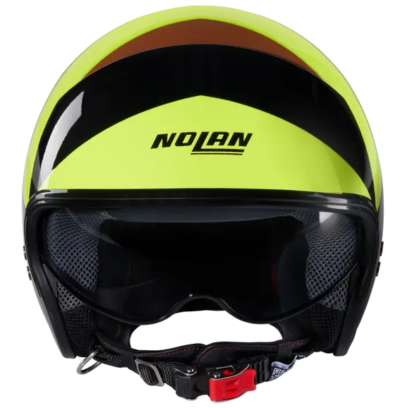 NOLAN N21 06 TANGENTE 348 M MINI JET CASCO NEGRO MARRÓN VERDE CLARO