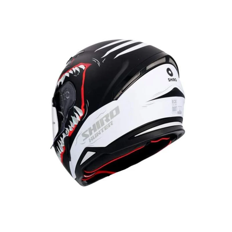 SHIRO HUNTER SHARK CASCO INTEGRAL DE MOTO NEGRO MATE