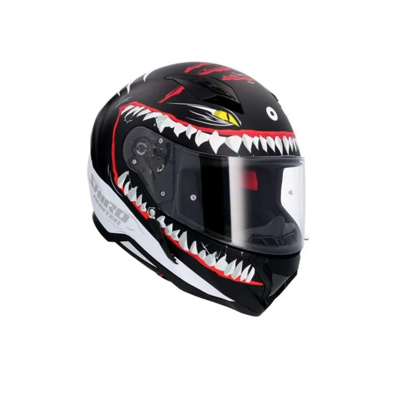 SHIRO HUNTER SHARK CASCO INTEGRAL DE MOTO NEGRO MATE