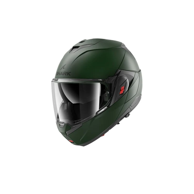 SHARK OXO BLANK MOTOCICLETA ABATIBLE CASCO VERDE OSCURO