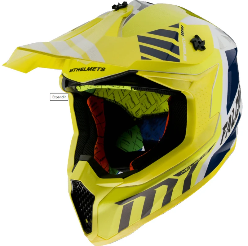 MT MX802 FALCON WARRIOR CASCO DE MOTO A3 BLANCO AMARILLO