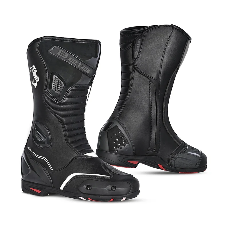 BELA STRIP BOTAS DE MOTO DE TOURING PIEL NEGRO BLANCO