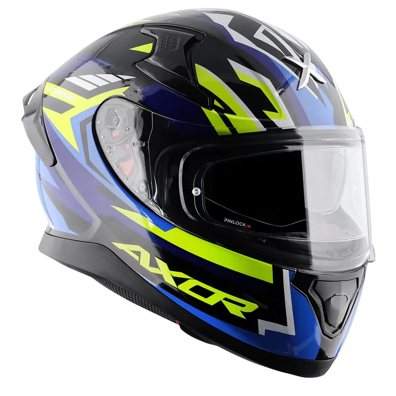 AXOR APEX STREAK CASCO INTEGRAL DE MOTO NEGRO AZUL
