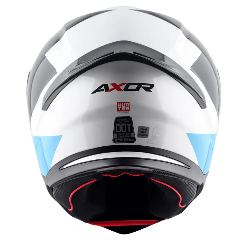 AXOR HUNTER TURBO CASCO ONTEGRAL DE MOTOCICLETA BLANCO-ROJO