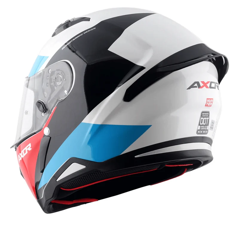 AXOR HUNTER TURBO CASCO ONTEGRAL DE MOTOCICLETA BLANCO-ROJO