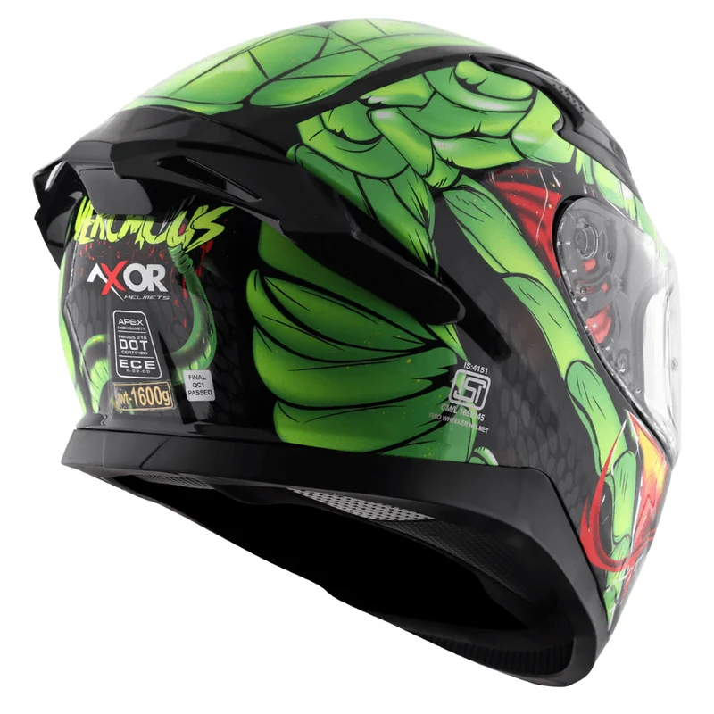 AXOR APEX VENOMOUS DV CASCO INTEGRAL DE MOTOCICLETA NEGRO_VERDE