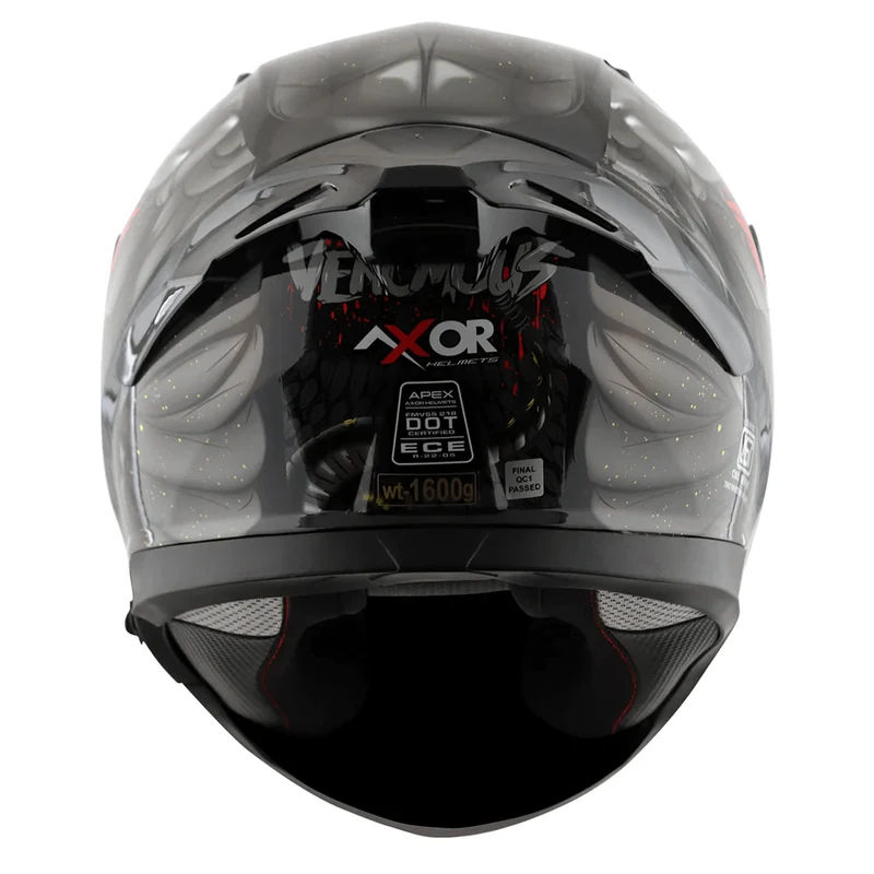 AXOR APEX VENOMOUS DV CASCO INTEGRAL DE MOTOCICLETA NG MATE_GRIS