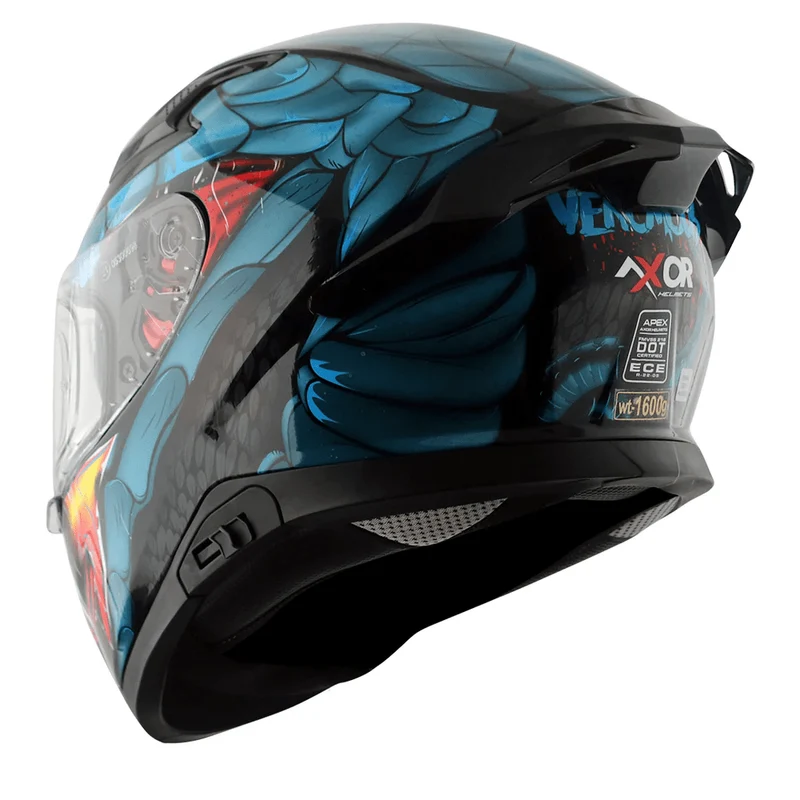 AXOR APEX VENOMOUS DV CASCO INTEGRAL DE MOTOCICLETA NEGRO_AZUL