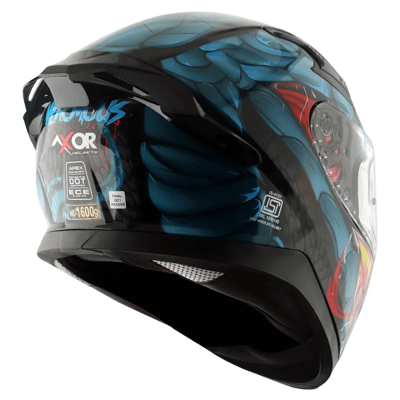 AXOR APEX VENOMOUS DV CASCO INTEGRAL DE MOTOCICLETA NEGRO_AZUL