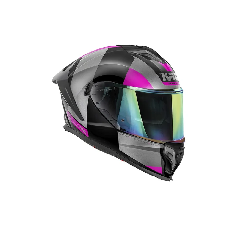 GIVI H503 VISION Casco Integral Para Moto Negro Titanio Fucsia