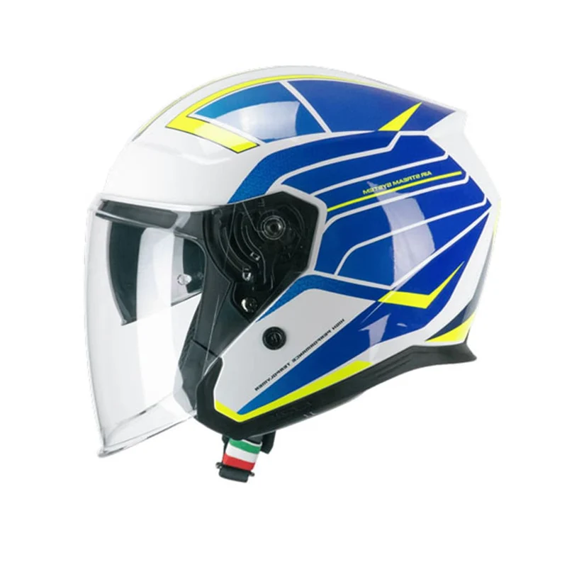 CGM 136S RNA RACE Jet Casco Moto Azul Fluo Amarillo