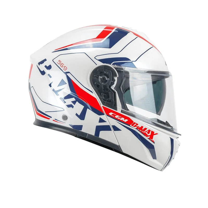 CGM 569G C-MAX City De Moto Casco Modular Azul Blanco Rojo