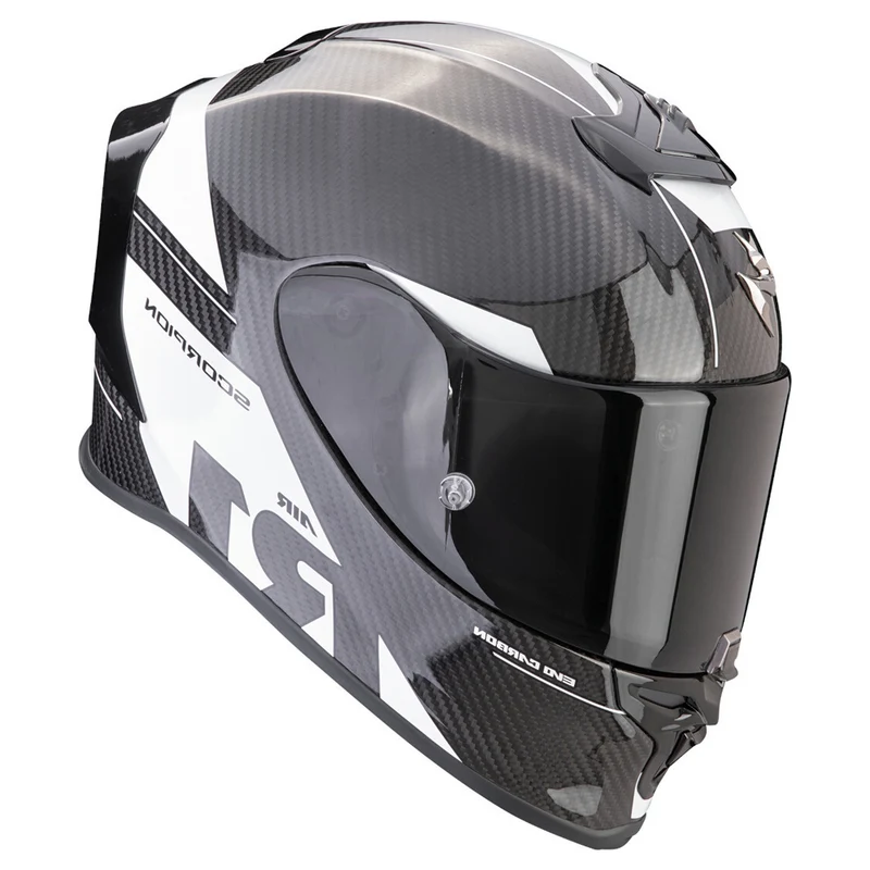 SCORPION EXO R1 EVO CARBON AIR RALLY Integral Casco Negro Blanco