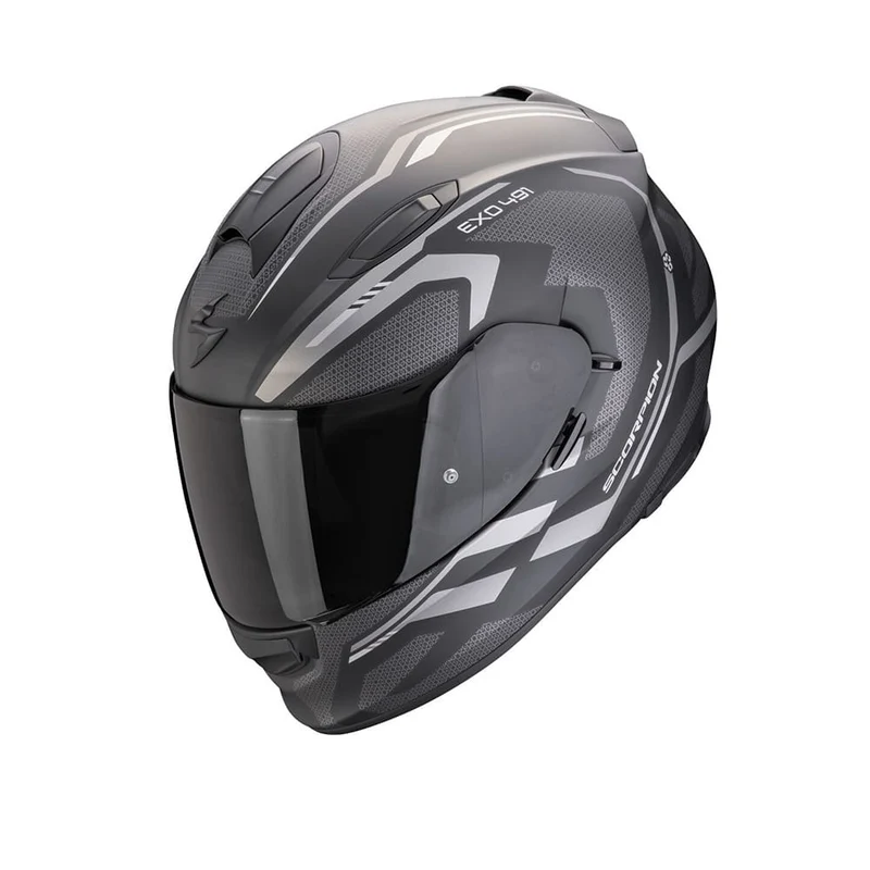 SCORPION CASCOS INTEGRALES EXO 491 KRIPTA NEGRO MATE PLATA