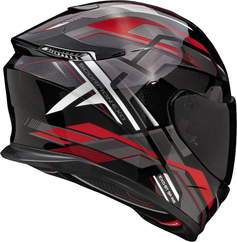 SCORPION CASCOS INTEGRALES EXO-GT SP AIR AUGUSTA NEGRO GRIS ROJO