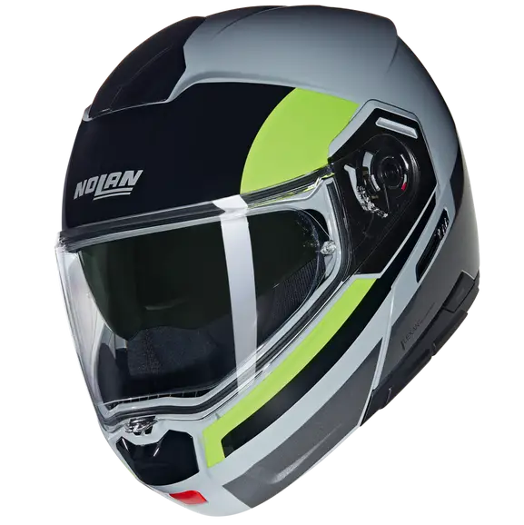 NOLAN N90-03 ROBOTO 346 modular motocicleta Casco Negro Gris Amarillo