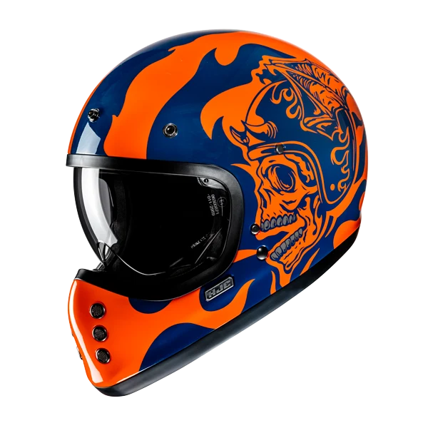 HJC V60 FLAME MC27 Casco Integral De Motocicleta Estilo Vintage