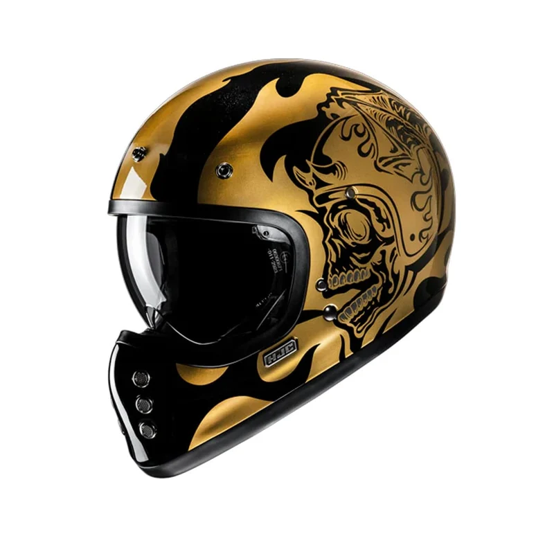 HJC V60 FLAME MC9 CASCO INTEGRAL DE MOTO DE ESTILO CLÁSICO RETRO
