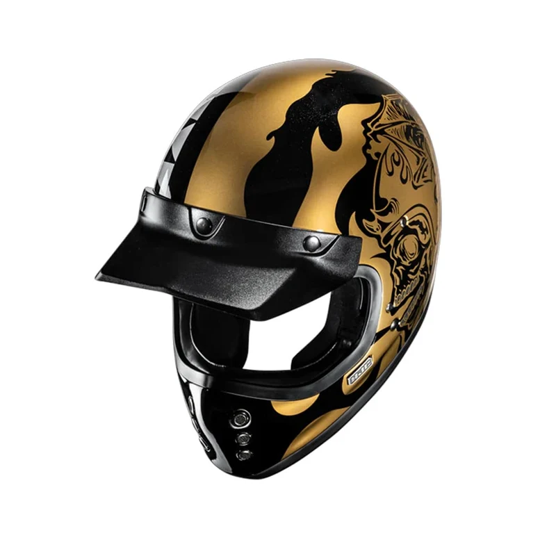 HJC V60 FLAME MC9 CASCO INTEGRAL DE MOTO DE ESTILO CLÁSICO RETRO