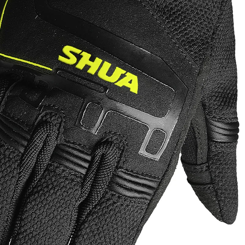 SHUA SEA BREEZE GUANTES DE MOTO DE HOMBRE NEGRO AMARILLO FLOU