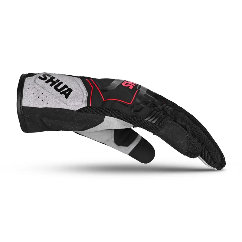 SHUA SEA BREEZE GUANTES DE MOTO DE VERANO HOMBRE NEGRO GRIS ROJO