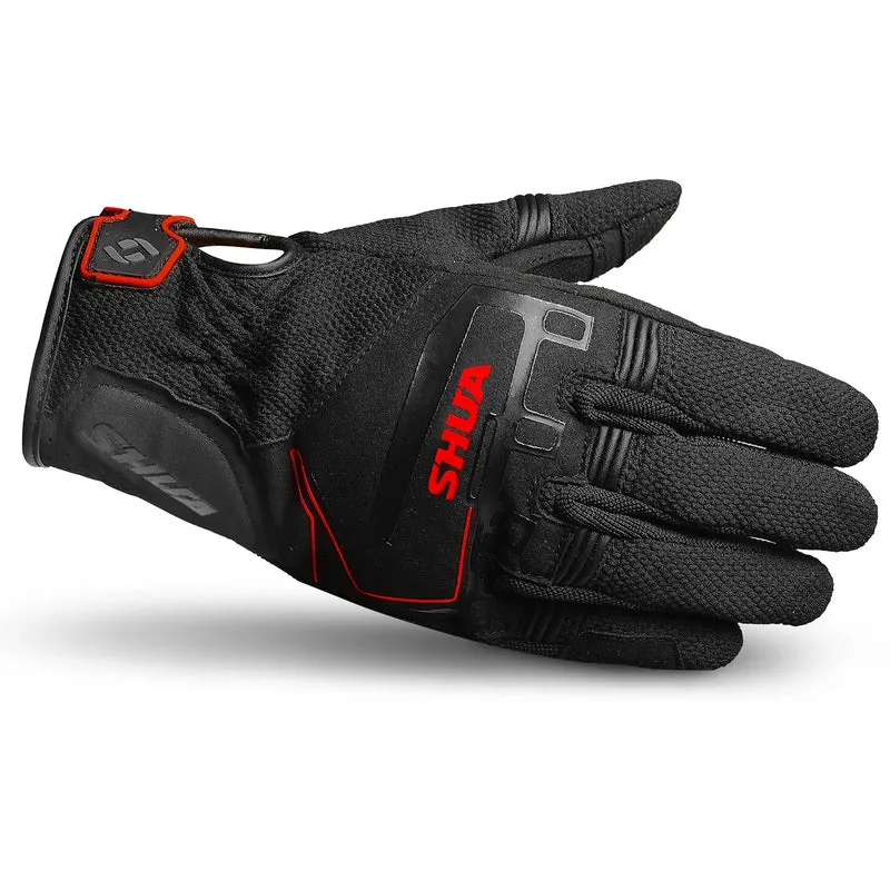 SHUA SEA BREEZE GUANTES DE MOTO DE HOMBRE NEGRO ROJO