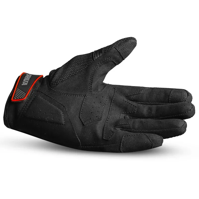 SHUA SEA BREEZE GUANTES DE MOTO DE HOMBRE NEGRO ROJO