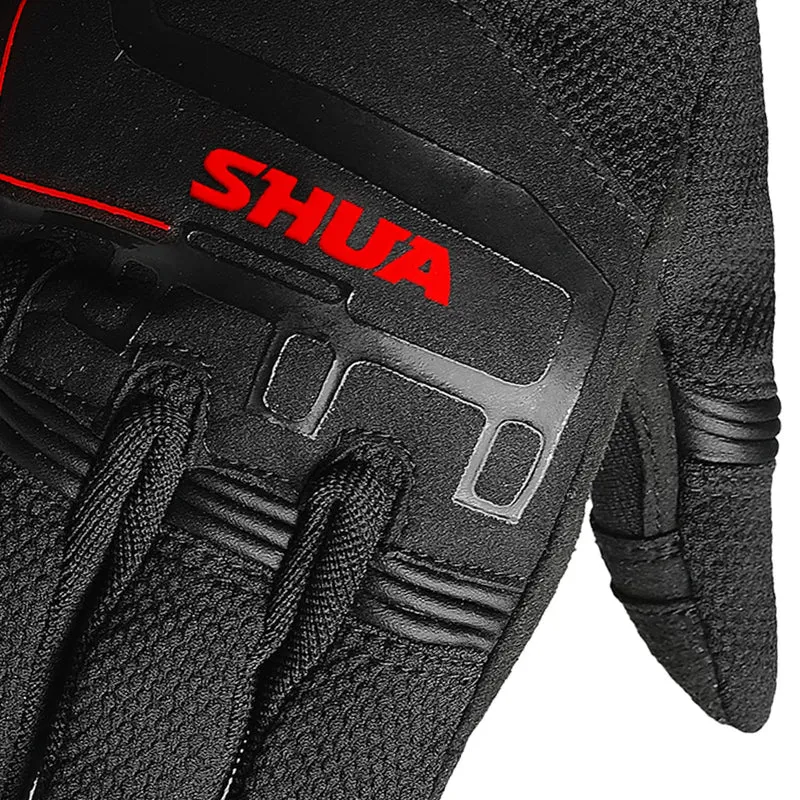SHUA SEA BREEZE GUANTES DE MOTO DE HOMBRE NEGRO ROJO