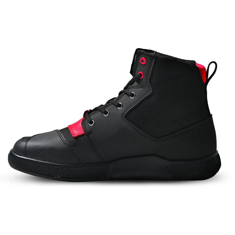 SHUA ODDIN URBANA BOTAS DE MOTO HOMBRE NEGRO ROJO